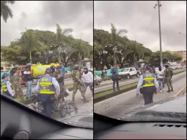 "Se aleteó porque le inmovilizaron la moto": Iba por el carril del MIO, Policía y Ejército intervinieron