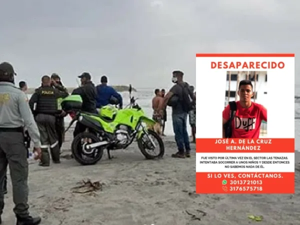 A José Armando lo buscan "por cielo y mar", intentó salvar a un bañista y "el mar se lo tragó", en Cartagena