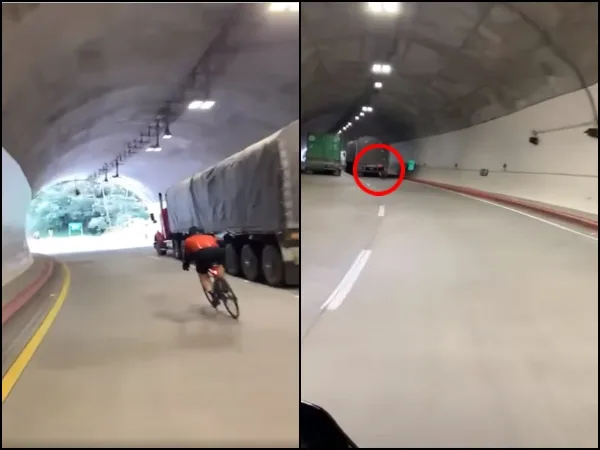 Pese al 'totazo', el ciclista que chocó contra un camión por ir a toda velocidad en un túnel de La Línea, "está bien"