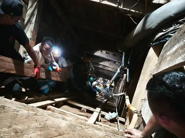 Mineros rescatados en Remedios, Antioquia.