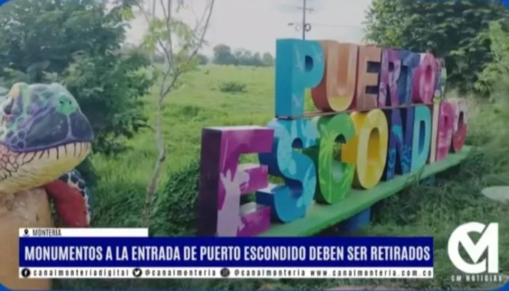 Tremendo 'bororó' y todo por una escultura que ahora deberá ser corrida en Puerto Escondido, Córdoba