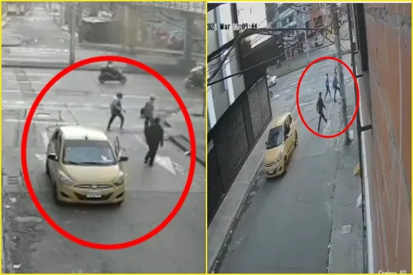 Se bajaron de un taxi y le cayeron como gallinazos: así atracaron a un hombre en la Calle 5 en Cali