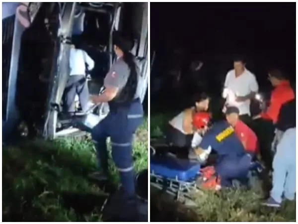 Fuerte accidente en la vía Palmira: microbús se volcó dejando seis heridos