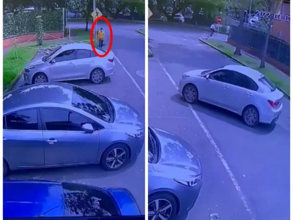 Ni 15 segundo se demoró el robo de otro carro en La Hacienda, sur de Cali