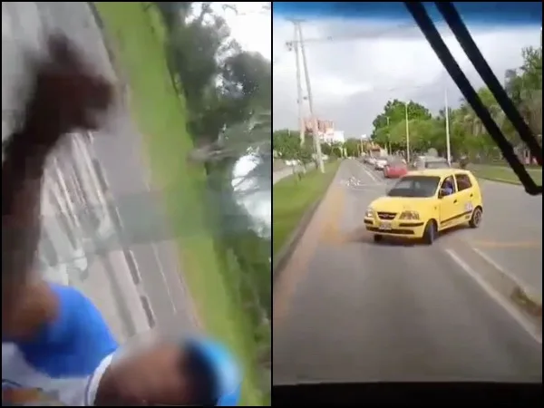 Intolerante y vivo bobo dicen a taxista que iba por el carril del MIO, en contravía y se le enojó
