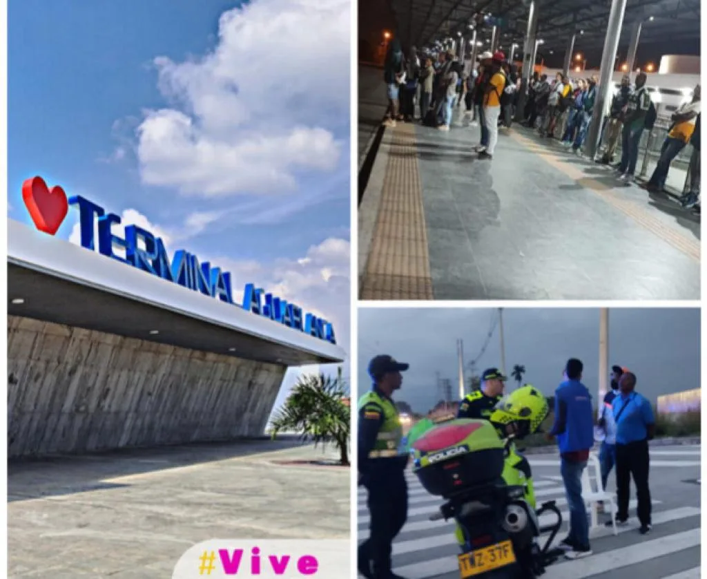 Iban a inaugurar la Terminal de Aguablanca, pero un grupo de personas protesta y la bloqueó