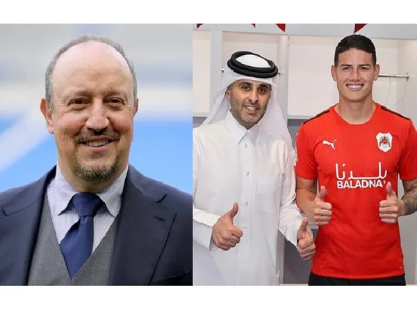 James y Rafa Benítez Everton