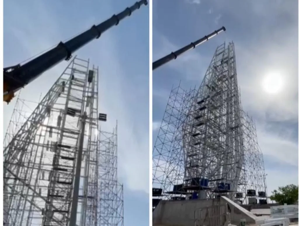 Así construyen la tercera ventana de Daes en el Atlántico: el faro "más grande"
