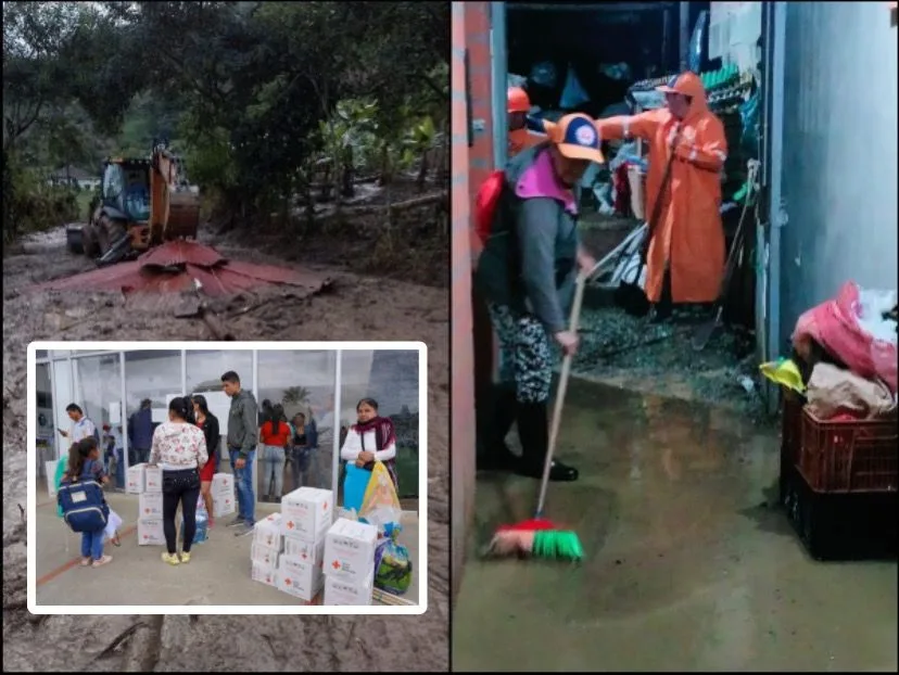 Afectados por la ola invernal en El Tambo siguen tratando de recuperarse, autoridades entregaron ayudas humanitarias