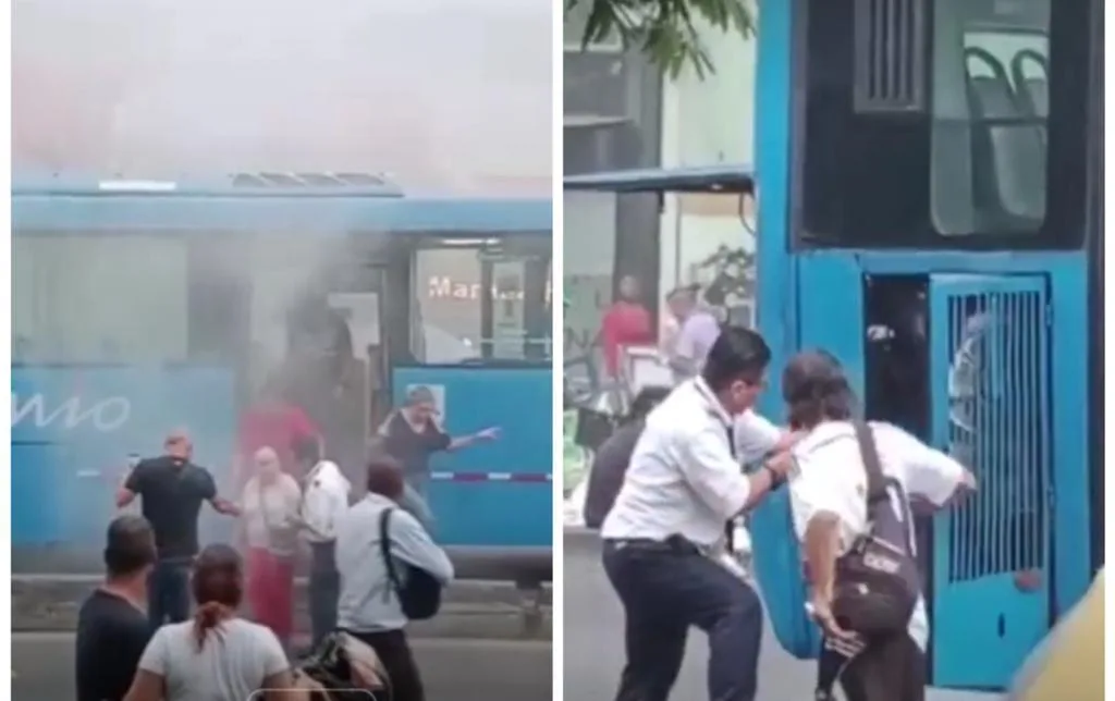 Evacuaron pasajeros y casi se incendia otro bus del MIO en Cali