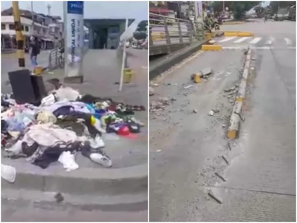 En el oriente de Cali: basuras en estación del MIO, "eso es una escombrera"