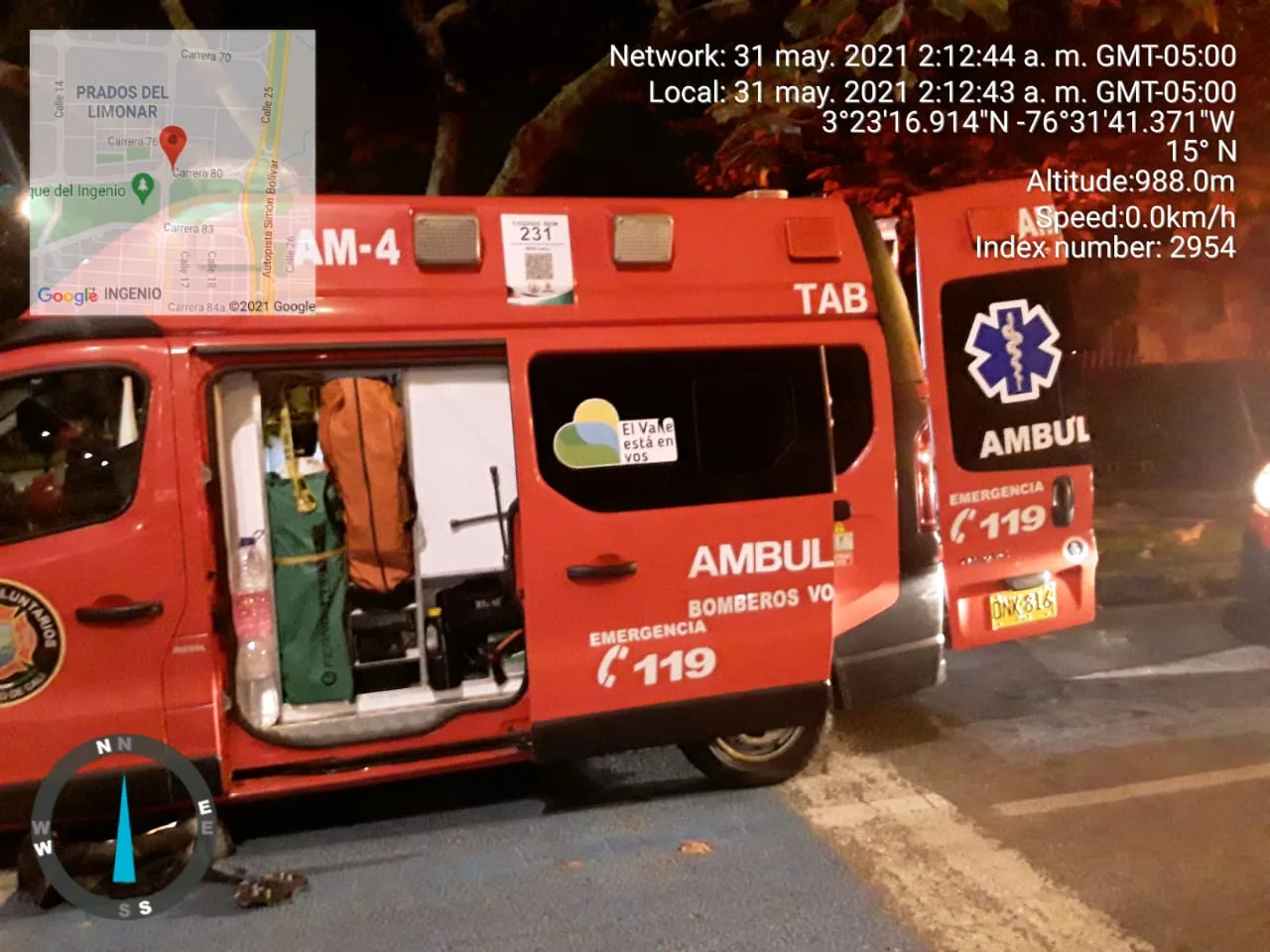 ambulancia robada a Bomberos en Cali
