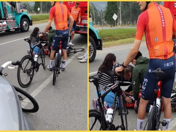 Egan Bernal ciclista se cayó herido