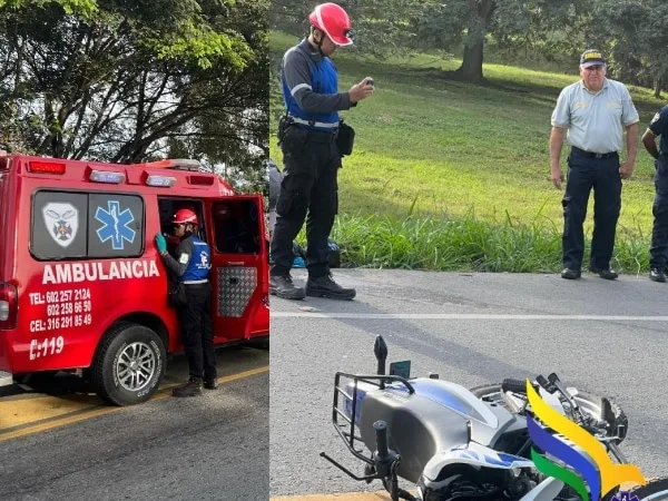 Cerrito,Valle : Dos personas lesionadas en accidente de tránsito, motociclista involucrado intentó huir pero fue capturado