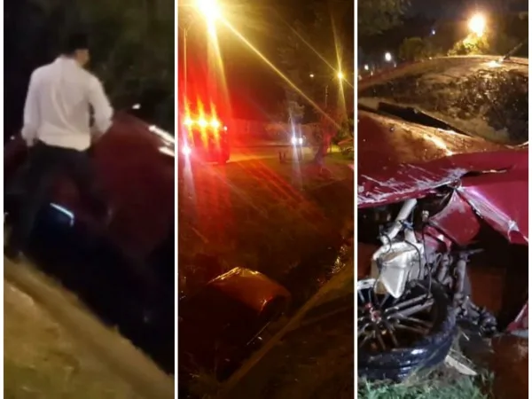 conductora canal de aguas se voló