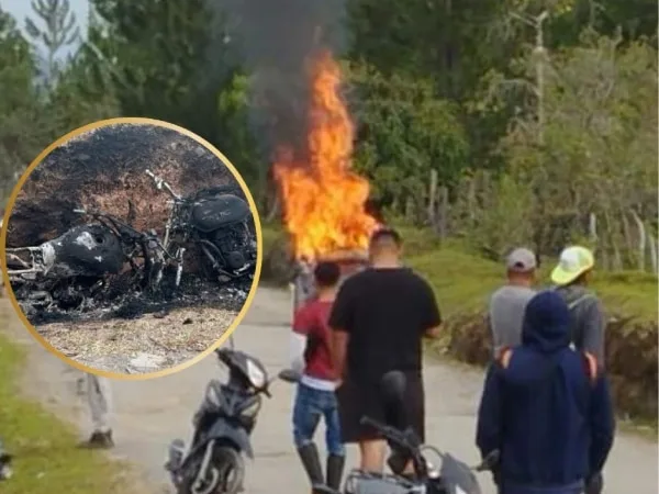 Cansados de la delincuencia, en Popayán atraparon a seis presuntos ladrones, les quemaron sus motos y un carro