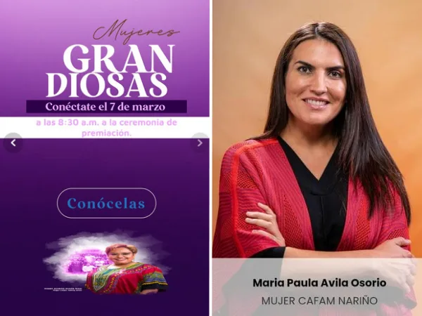 María Paula Ávila, la nariñense que podría ganar el Premio Cafam a la Mujer 2023, ya fue postulada