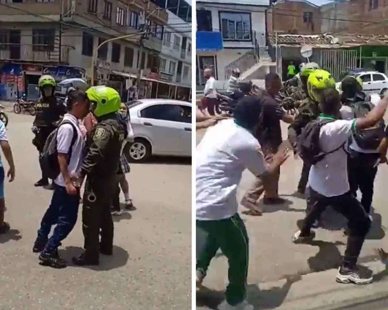 riña alumno Cali policía