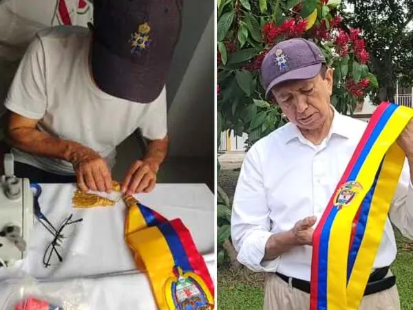 “Me siento orgulloso de elaborar el símbolo patrio para el próximo presidente de mi país”, el sastre nariñense Luis Abel Delgado ya tiene lista la banda presidencial de Gustavo Petro