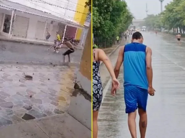 En Barranquilla volvió a llover y las peleas de jóvenes no se hicieron esperar