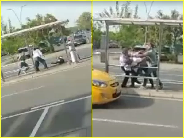 ¿Pelea por pasajeros? taxistas y conductores de Uber se fueron a los golpes a las afueras del aeropuerto