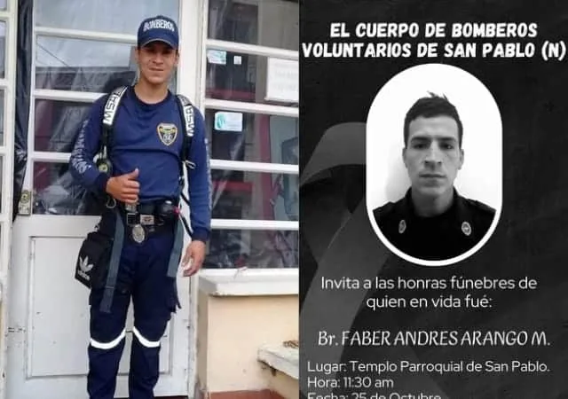 Bombero asesinado en San Pablo, Nariño