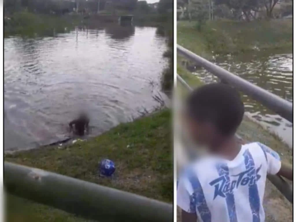 Niña se estaba ahogando en el lago, 'motoratón' se tiró a ayudarla y también casi muere, en Mójica Cali