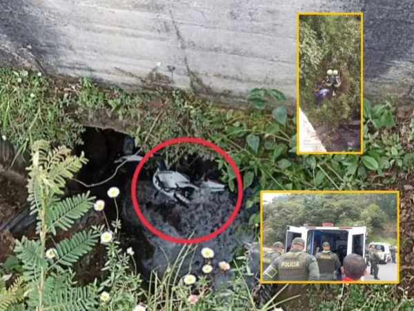 En accidente terminó clase de moto en Genoy, el aprendiz habría perdido el control y cayeron a una quebrada