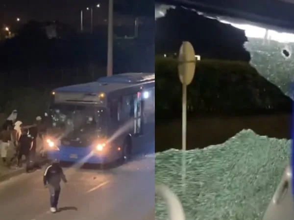 Buses del MIO vandalizados y fuertes disturbios en el oriente de Cali tras controles de movilidad y tránsito
