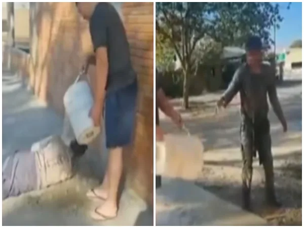 Grabó la "humillación": lanzó balde de agua helada a habitante de calle, en Paraguay