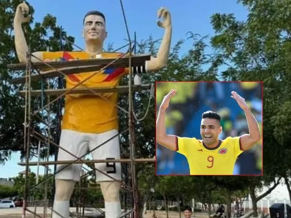 ¿Es Falcao o no? : La estatua del Futbolista genera debate en Santa Marta