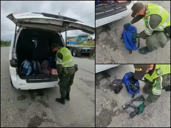 Fusil, pistola y cartuchos llevaban de Buenaventura a Cali en una buseta