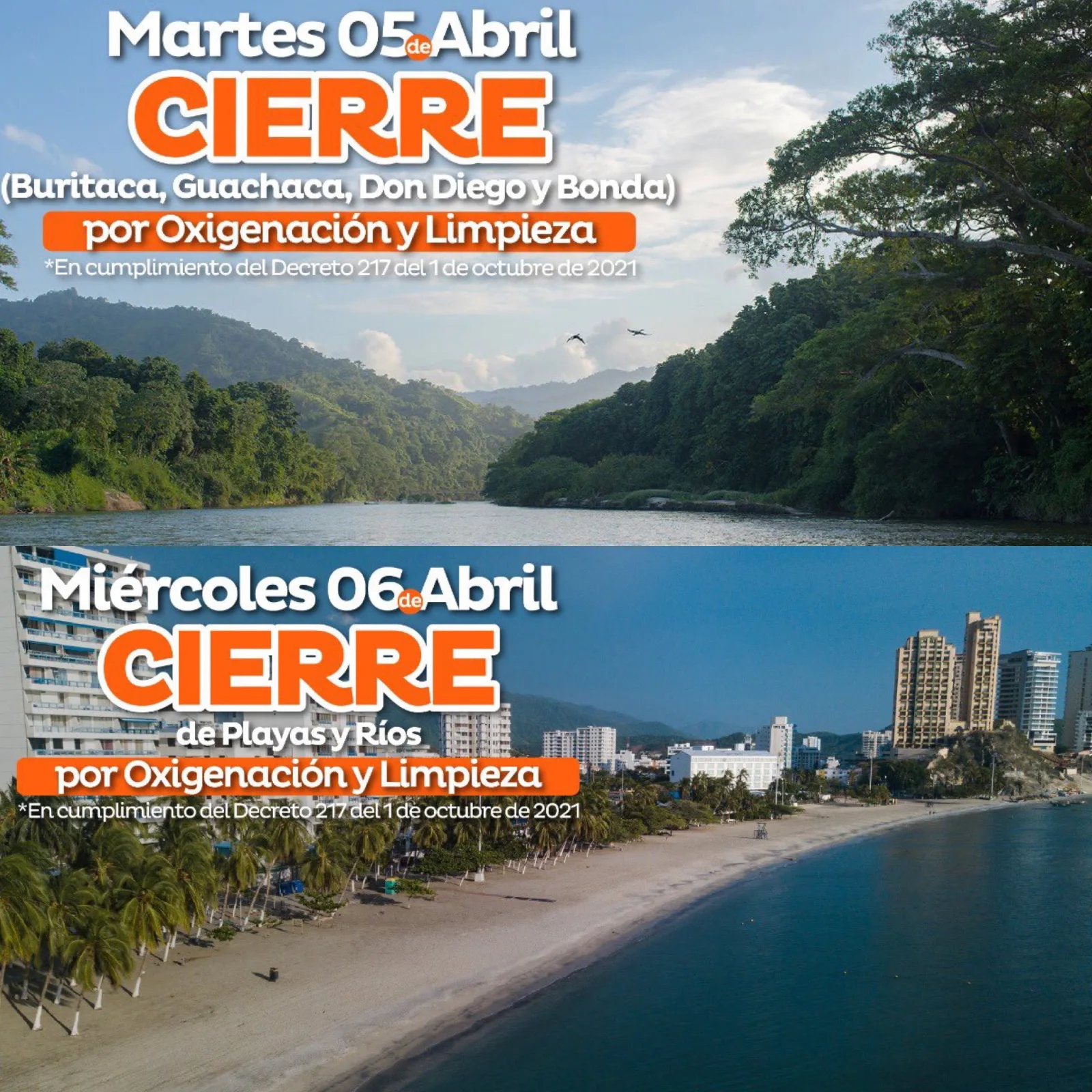 Santa Marta cierre de playas