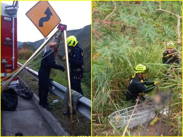 Jóvenes se movilizaba en una moto en la vía Pasto- Ipiales, cayeron al abismo y uno de ellos falleció