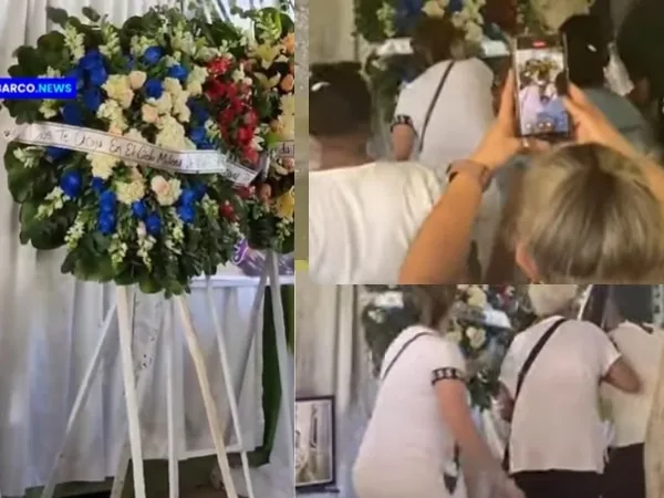 Una corona fúnebre cobro "vida" en pleno velorio en, Villa González, República Dominicana