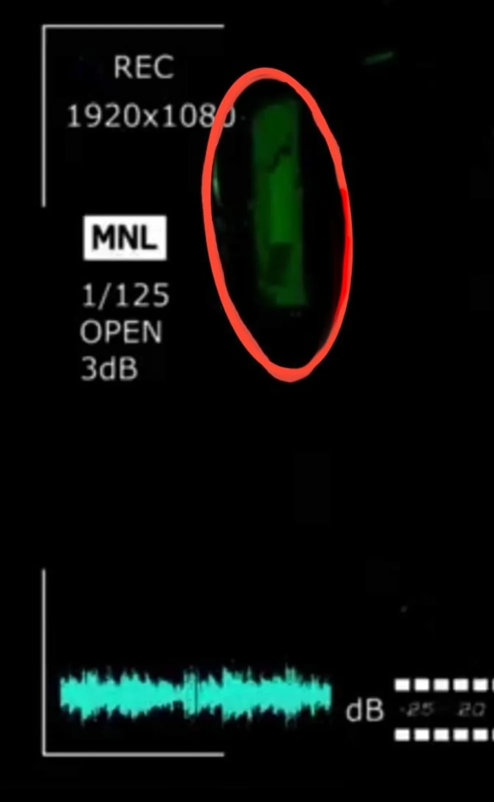 durante una de sus grabaciones con cámara de visor nocturna, una silueta de una mujer.