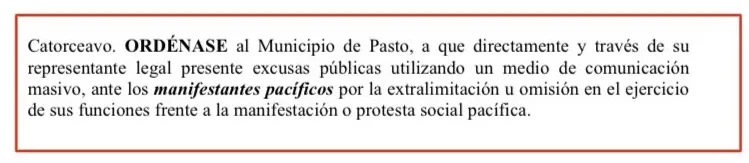 Juez en Pasto: "Policía debe disculparse con manifestantes pacíficos", y pide que se actúe frente a ‘actores violentos’ en protesta social