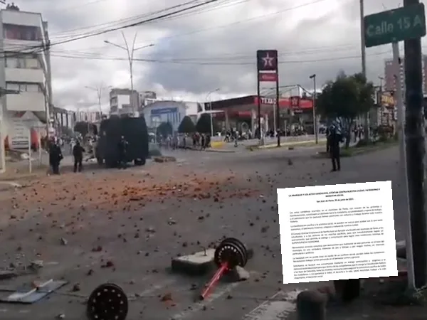 “Actos vandálicos, atentan no solo contra nuestra ciudad, sino con el patrimonio y el bienestar”, empresarios de Nariño