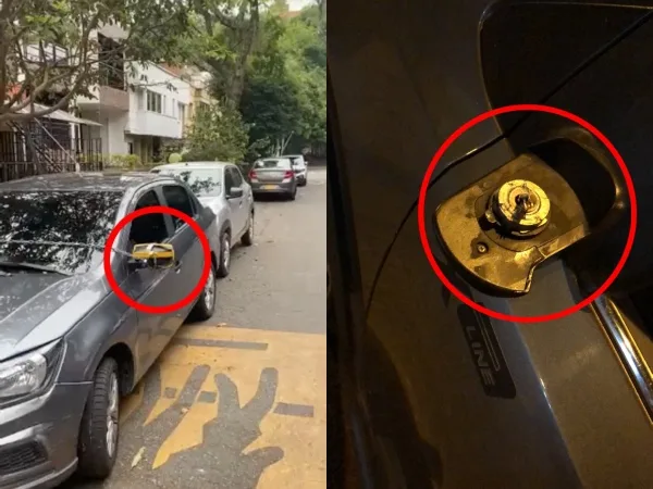 Con cadenas y hasta candados le tocó proteger sus retrovisores, para que no se los roben