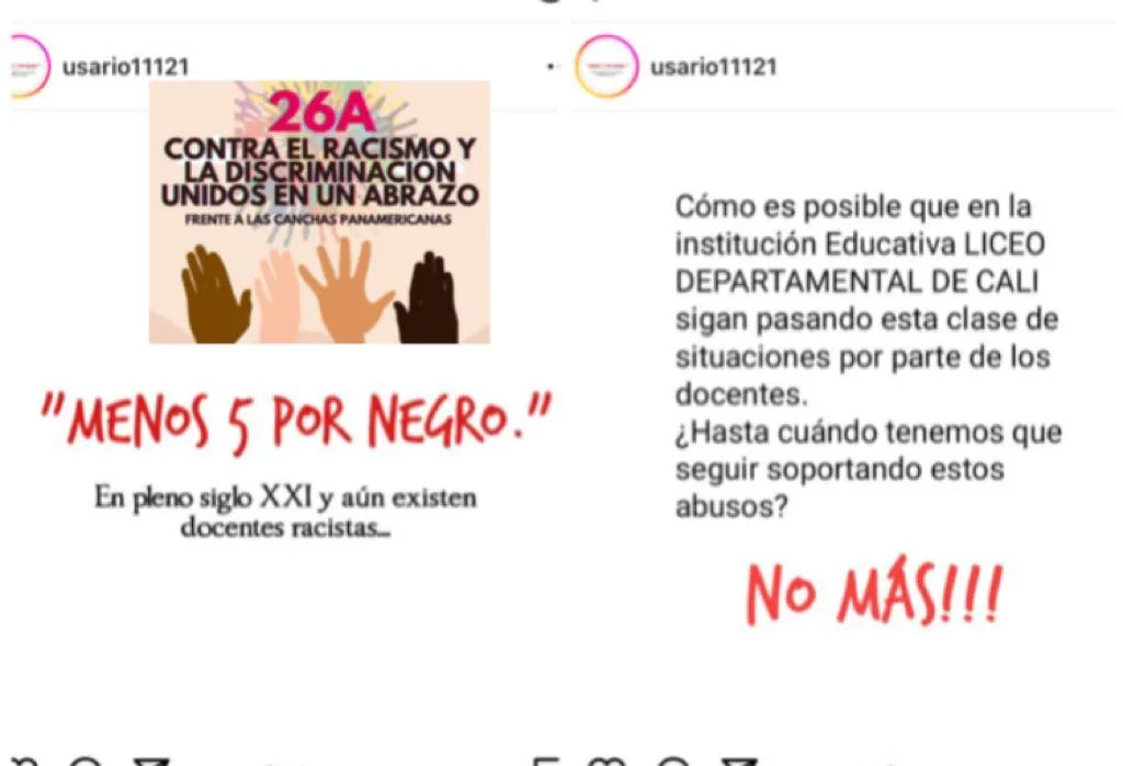 "Contra el racismo", la protesta que harán ante el Liceo Departamental en Cali hay denuncias y reclamos