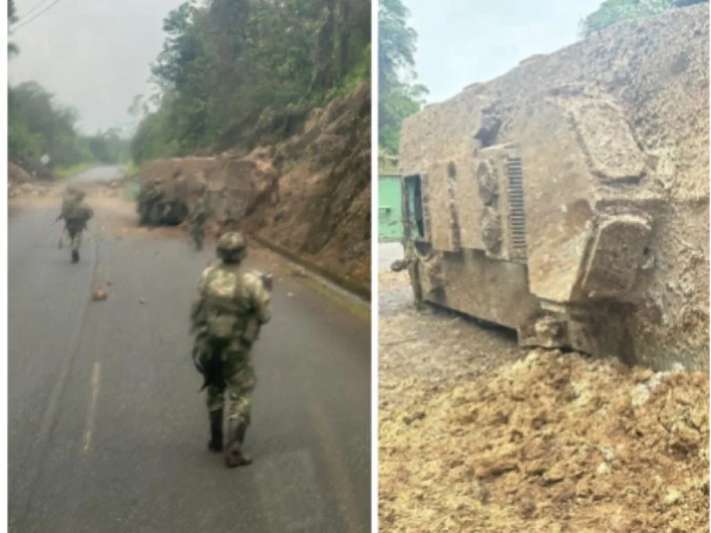La tanqueta del Ejército terminó volcada, le pusieron explosivos cuando pasaba en Tumaco - La Guayacana