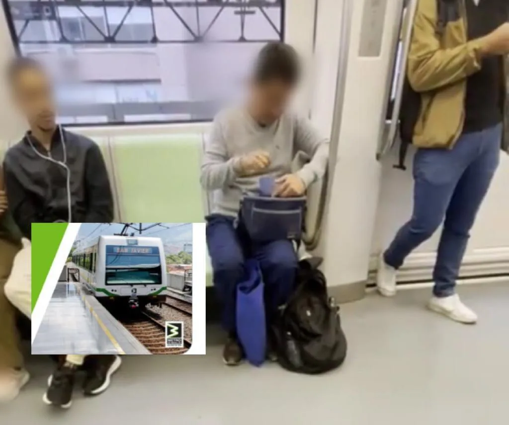 En el Metro de Medellín no está permitido comer, polémica por un hombre que sacó su 'porta' en pleno recorrido