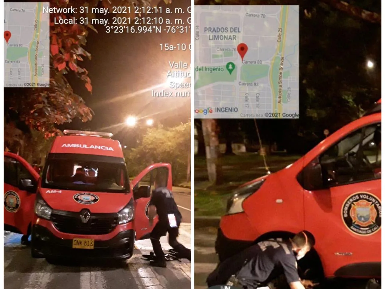 ambulancia robada a Bomberos en Cali