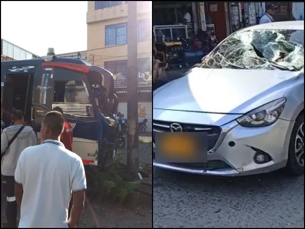 Al carro particular le cayó encima el árbol tras el choque del bus: van 7 heridos por el accidente en El Porvenir, Cali