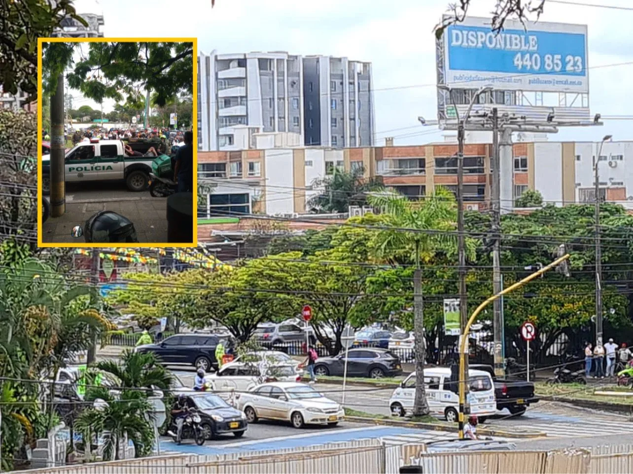 Un carro rojo, tres capturados, un herido y una balacera este sábado en el sur de Cali
