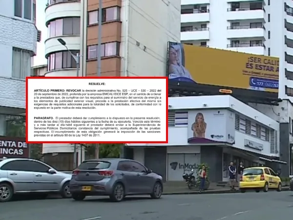 EMCALI deberá restablecer servicio de energía a vallas publicitarias por orden la Superintendencia de Servicios Públicos