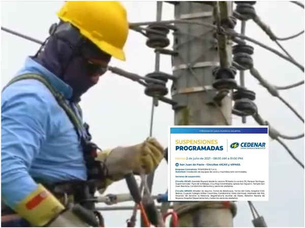 Barrios de Pasto que se quedarán sin servicio de energía durante este viernes y sábado