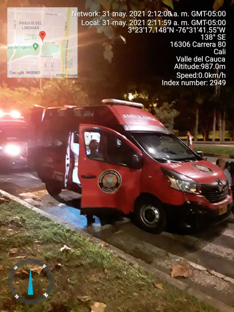 ambulancia robada a Bomberos en Cali