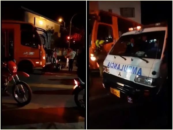 ¿Imprudencia? moto terminó debajó de un bus de servicio público en Pasto