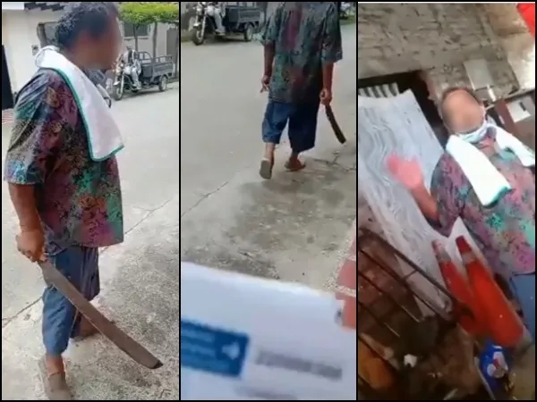 Amenazó con machete al que entrega los recibos de gas, lo culpa "porque le llegan caros", en La Victoria - Valle
